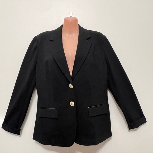 Anne Klein Black Blazer with Gold Lion Head Buttons - Picture 1 of 11